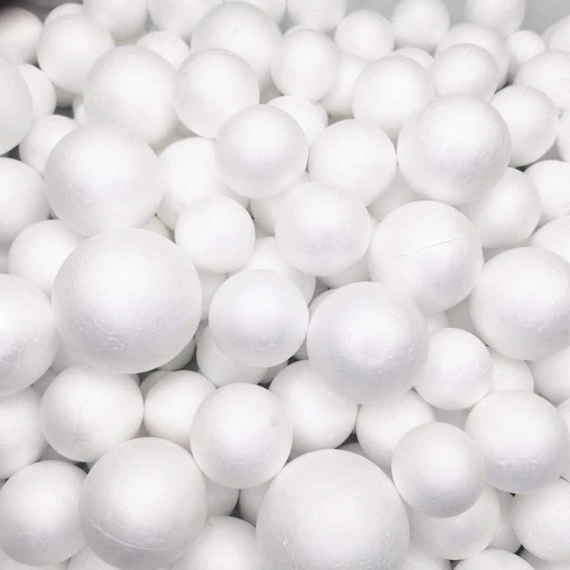 FFchuanhe 50 Pack Craft Foam Balls, 5 Sizes(1-2.4 Inches), White Polystyrene Smooth Round Balls, Foam Balls for Arts and Crafts, Christmas, DIY Craft for Home, Supplies School Craft Project and Holiday Party - Image 3